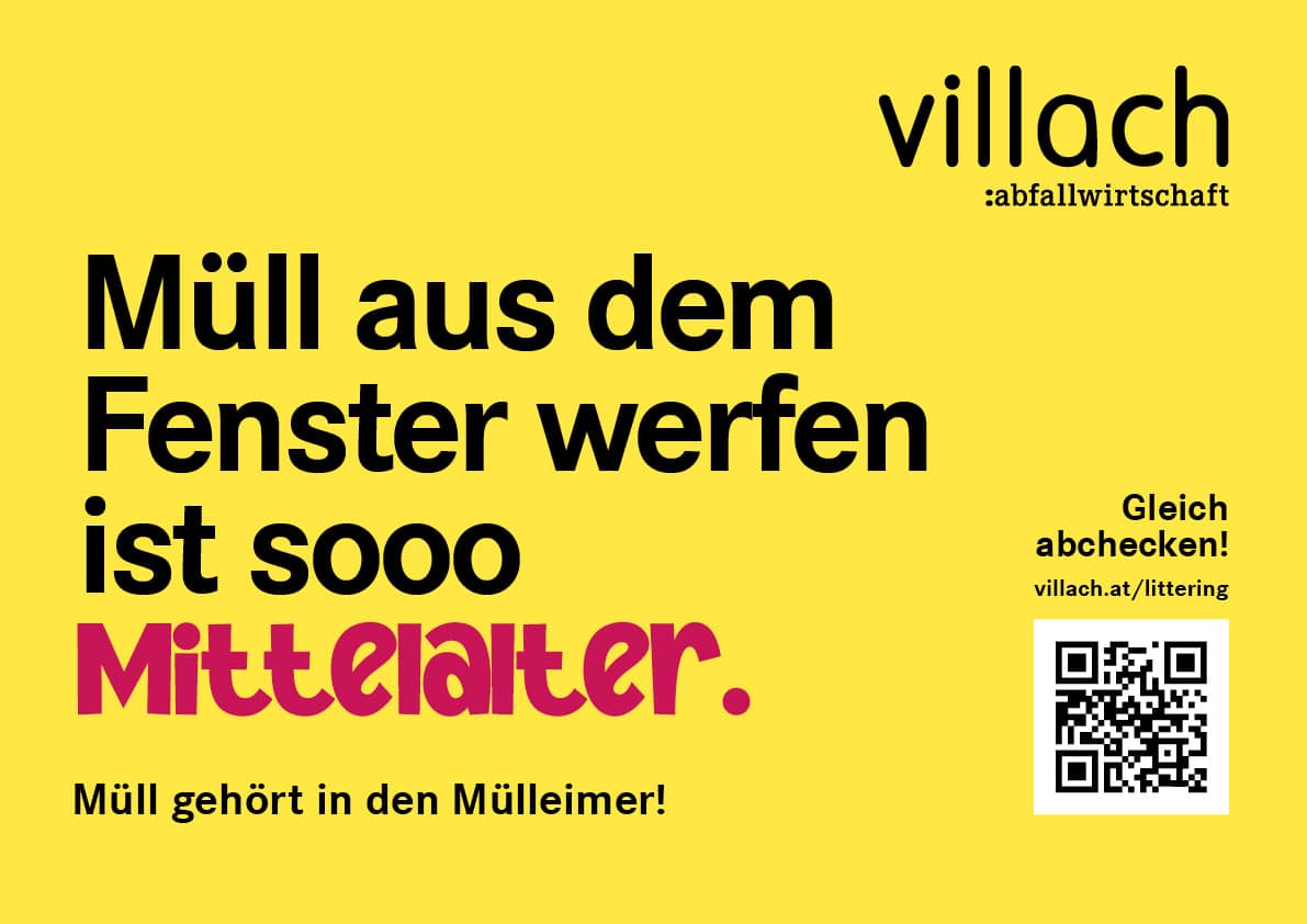 Abfallwirtschaft Villach Plakate Müllkampagne
