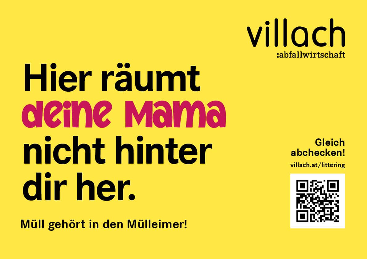Abfallwirtschaft Villach Plakate Müllkampagne