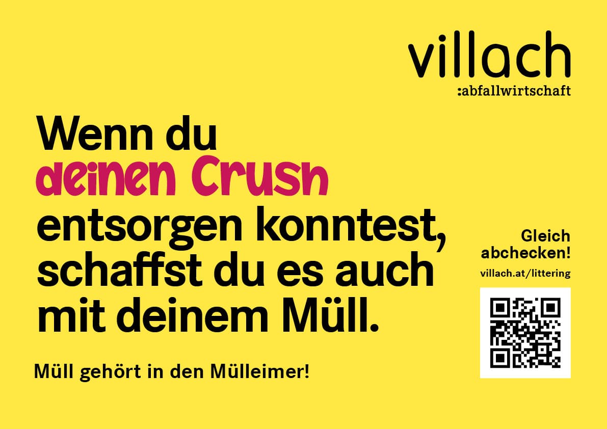 Abfallwirtschaft Villach Plakate Müllkampagne