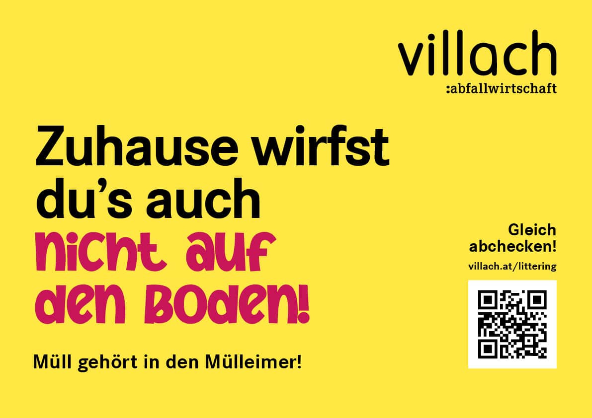 Abfallwirtschaft Villach Plakate Müllkampagne